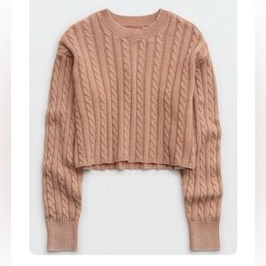 Aerie cropped cable knit sweater